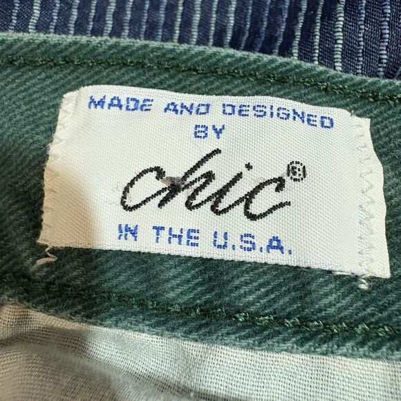 Chic Pants Womens 18 Green High Rise Tapered USA Made Vintage Y2K Classic - Picture 4 of 10